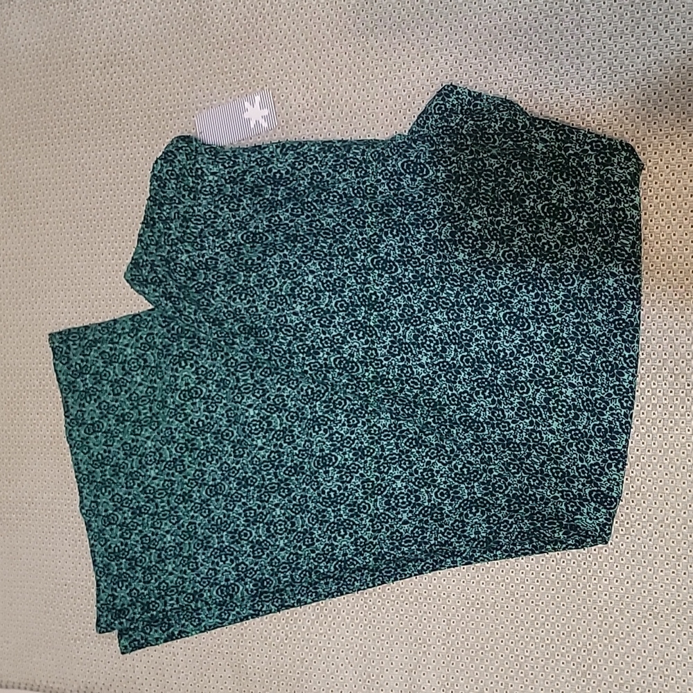 NWT Splendid Kelly Green & Black Floral Wide Leg Pants Size: S